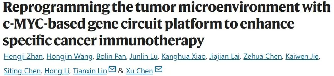 Reprogramming the Tumor Microenvironment with c-MYC-Based Gene Circuit Platform to Enhance Specific Cancer Immunotherapy