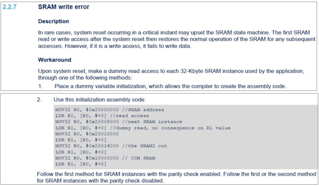 Practical Experience: Detailed Explanation of SRAM Write Error in STM32G474 Errata Manual