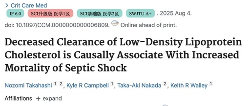 The Relationship Between LDL-C and Mortality in Septic Shock