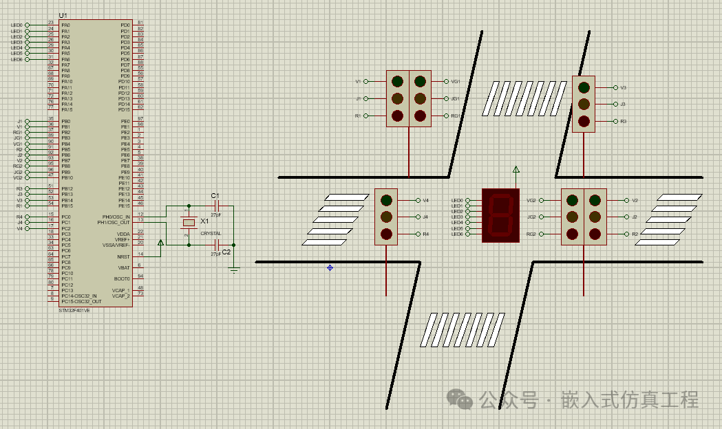 STM32 Traffic Intersection Management System Simulation