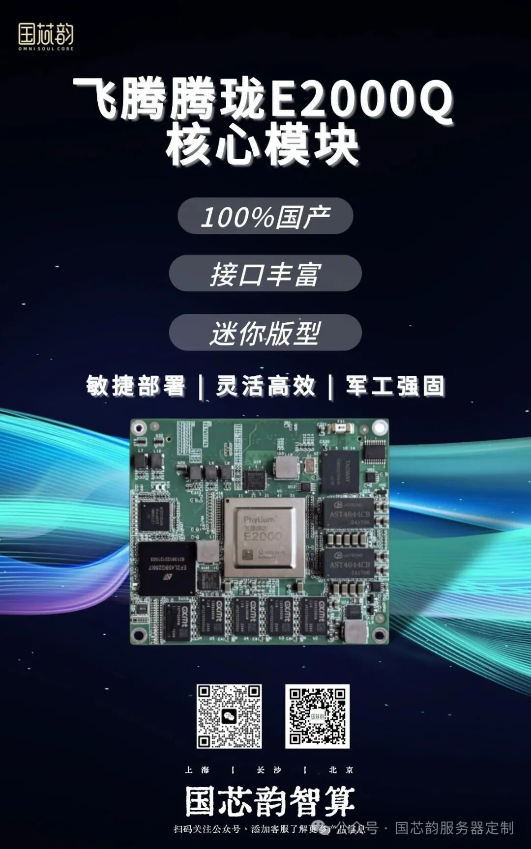 Feiteng Long E2000Q Core Module Released: Domestic Chip, Compact Size, Full Interfaces, Opening a New Era of Embedded Intelligence!