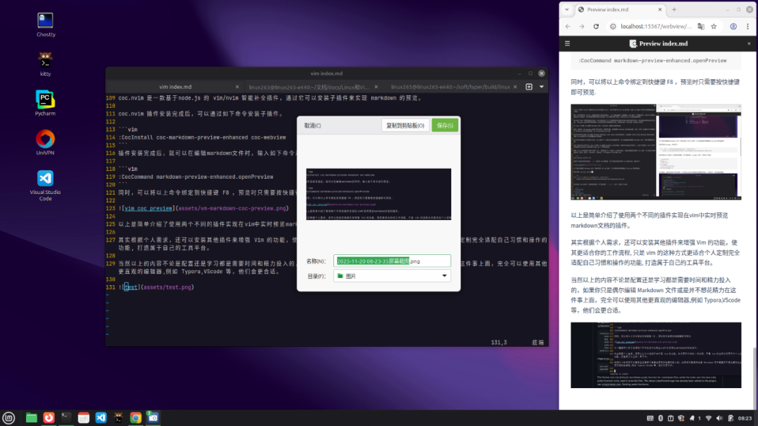Using Linux, Vim, and Markdown for Image Insertion