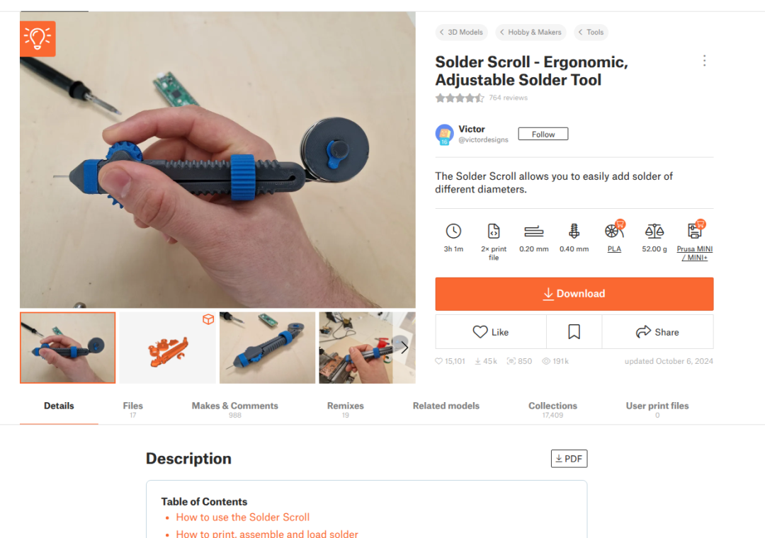 Soldering Enthusiasts, This Fully 3D Printed Solder Reel is Really Useful