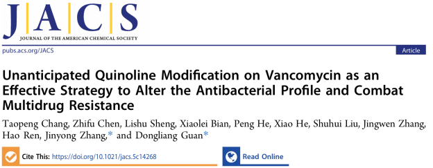 Single Quinoline Modification of Vancomycin: An Effective Strategy to Alter Antibacterial Spectrum and Combat Multidrug Resistance