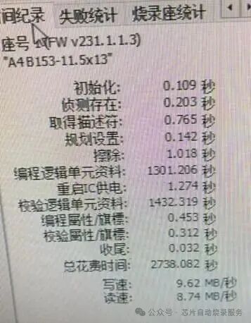 UFS Chip Programming Speed