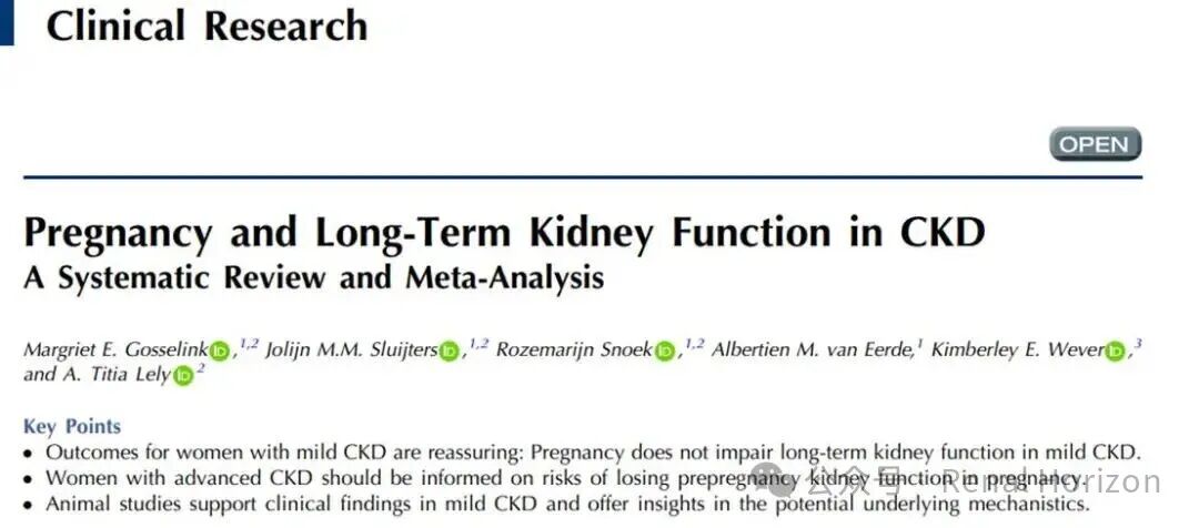 Pregnancy and Long-Term Kidney Function in CKD: A Systematic Review and Meta-Analysis