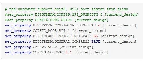 XILINX set_property BITSTREAM.CONFIG.CONFIGRATE