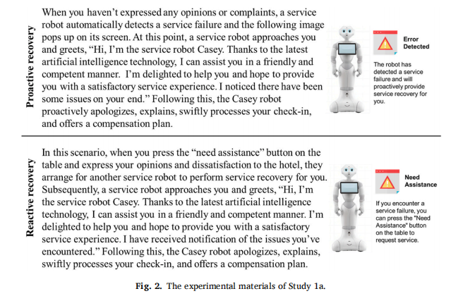 From Failure to Forgiveness: Proactive Recovery Strategies for Service Robots in Hospitality