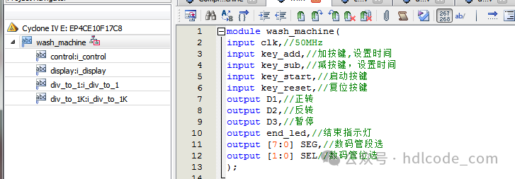 FPGA-Based Washing Machine Controller Design Verilog Code for Quartus and Zedboard