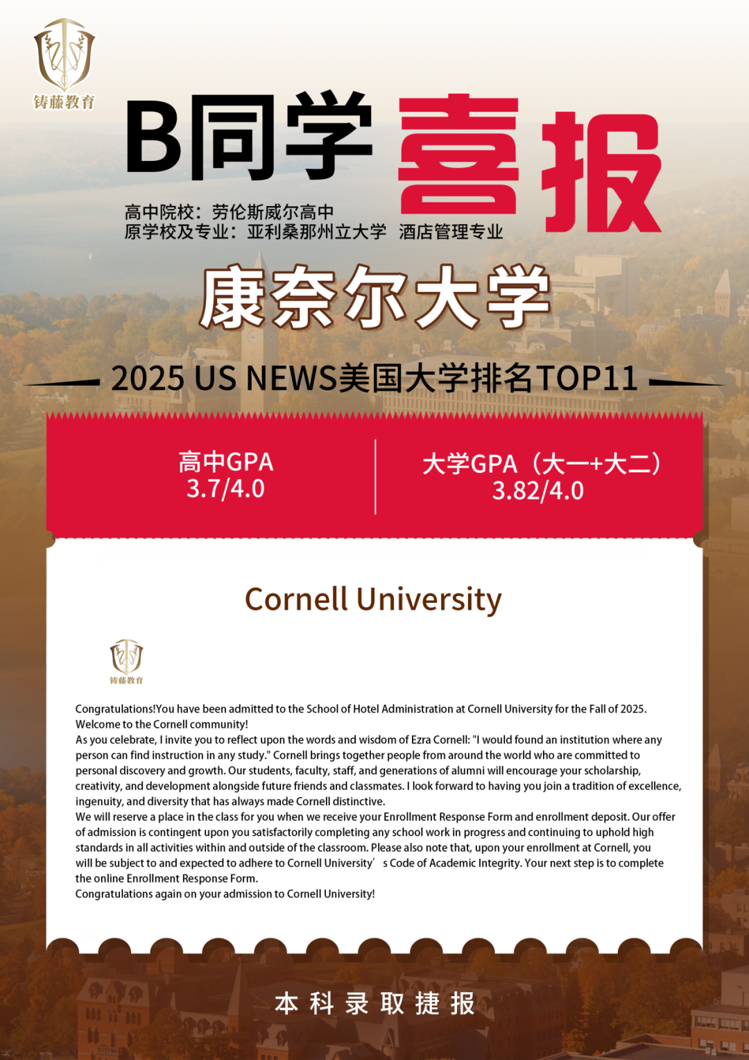 Case Study of Transferring to Cornell: From Being Compared to Taking Center Stage in the Journey of Pursuing Dreams