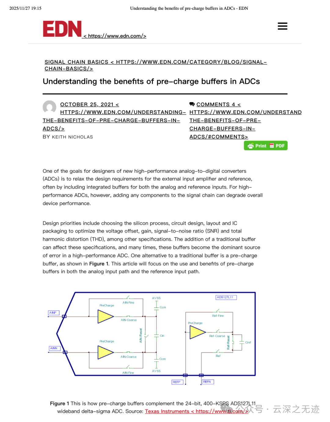 How Pre-Charging the ADC Input Can Improve Performance