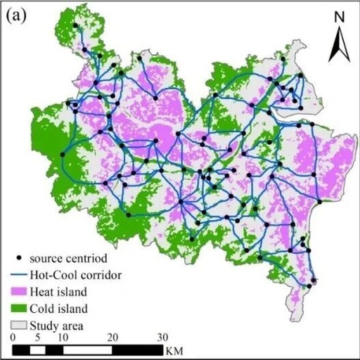 Research on Urban Heat-Cool Interaction Systems and Heat Island Mitigation Based on Complex Network Analysis and XGBoost/SHAP Models
