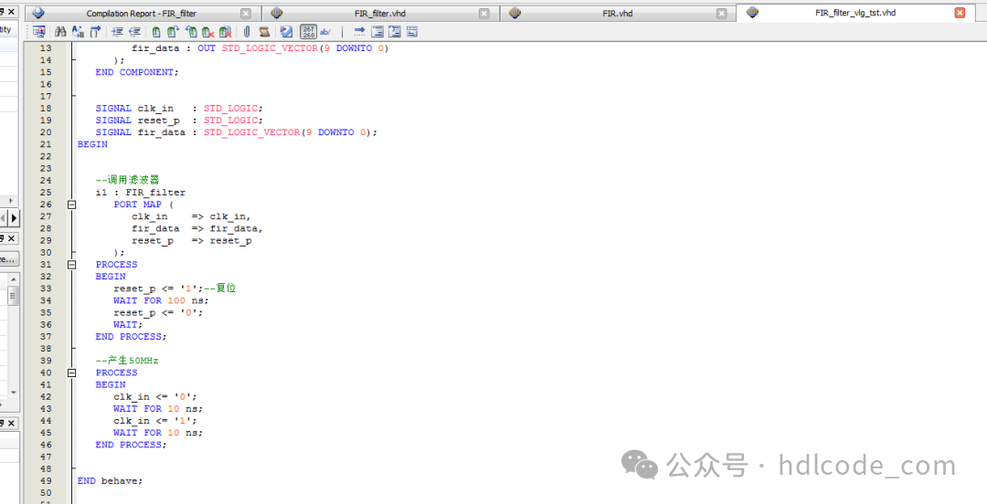 Design of FPGA-based FIR Digital Filter: Verilog Code and Quartus Simulation