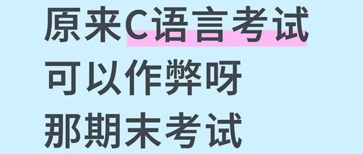 It Turns Out You Can Cheat on C Language Exams! That's Amazing!
