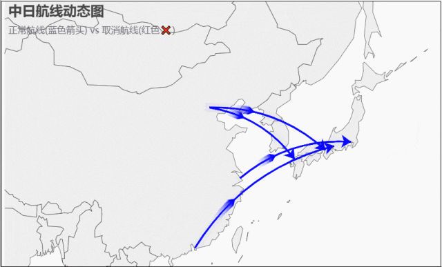 Visualization of Sino-Japanese Event Timeline and Flight Cancellation Trajectories