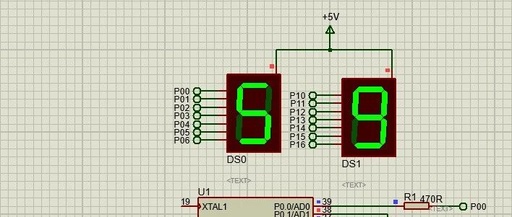 Static Display of Two-Digit Numbers Using 51 Microcontroller
