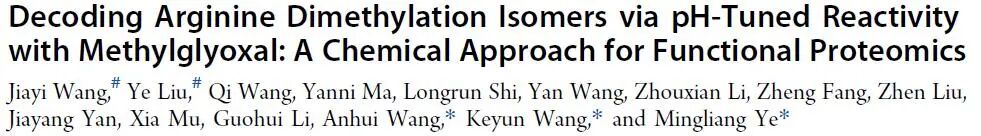 Decoding Arginine Dimethylation Isomers via pH-Tuned Reactivity with Methylglyoxal: A Chemical Approach for Functional Proteomics