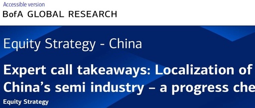 Meeting Summary: BofA Securities on China's Semiconductor Localization