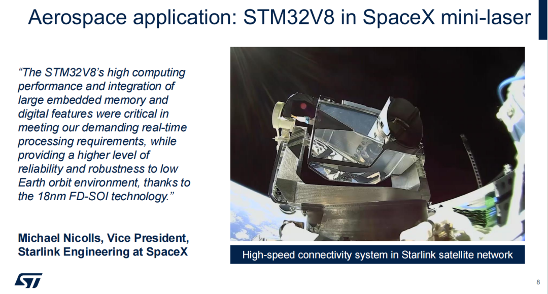 ST Launches the World's First 18nm MCU STM32V8, Recognized by SpaceX