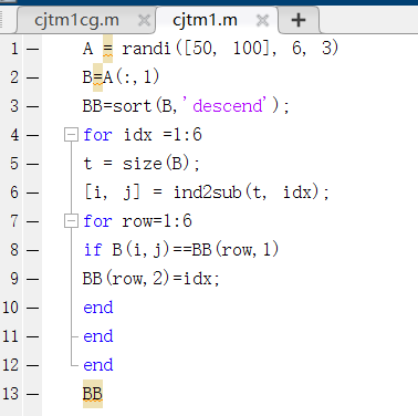 Application of MATLAB Sorting and Linear Indexing