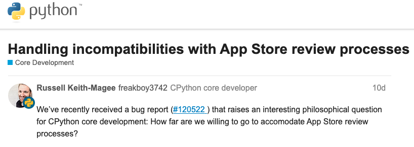 Python Application Rejected by Apple App Store Due to a Single String?