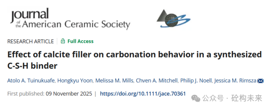 Effect of Calcite Filler on Carbonation Behavior in a Synthesized C-S-H Binder