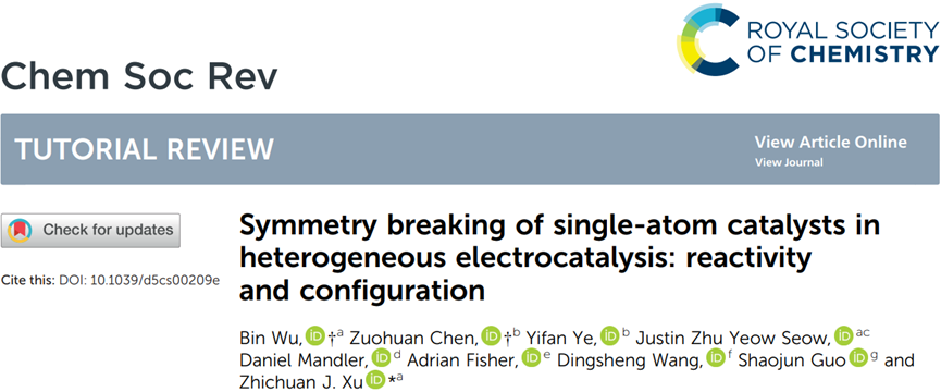 Chem. Soc. Rev. Review: Symmetry Breaking in Single-Atom Catalysts for Multiphase Electrocatalysis: Reactivity and Configuration