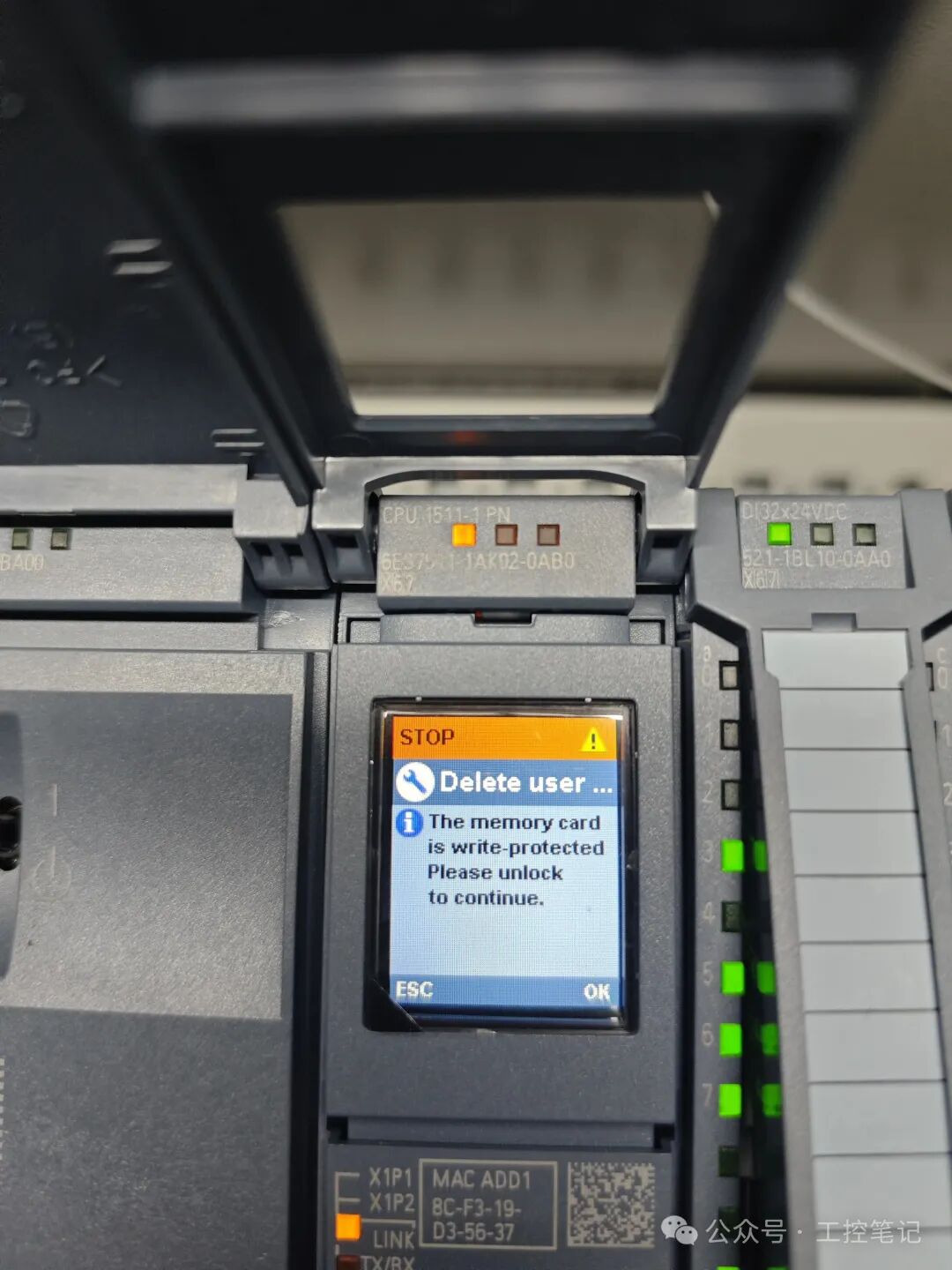 Write Protection on Siemens 1500 PLC Storage Card