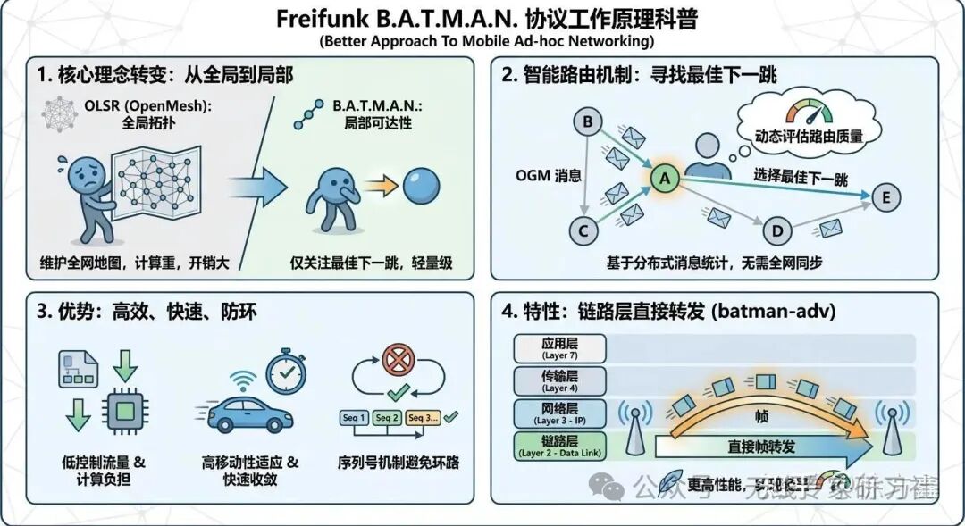 Wi-Fi Mesh: Beyond EasyMesh - Discussing the Technical Development of Large-Scale Mesh from OLSR to B.A.T.M.A.N