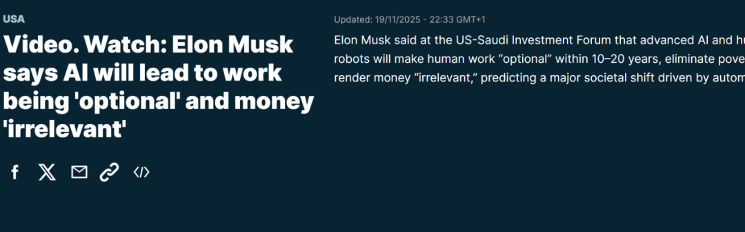 Elon Musk: AI and Robotics May Render Money Irrelevant, Making Work Optional
