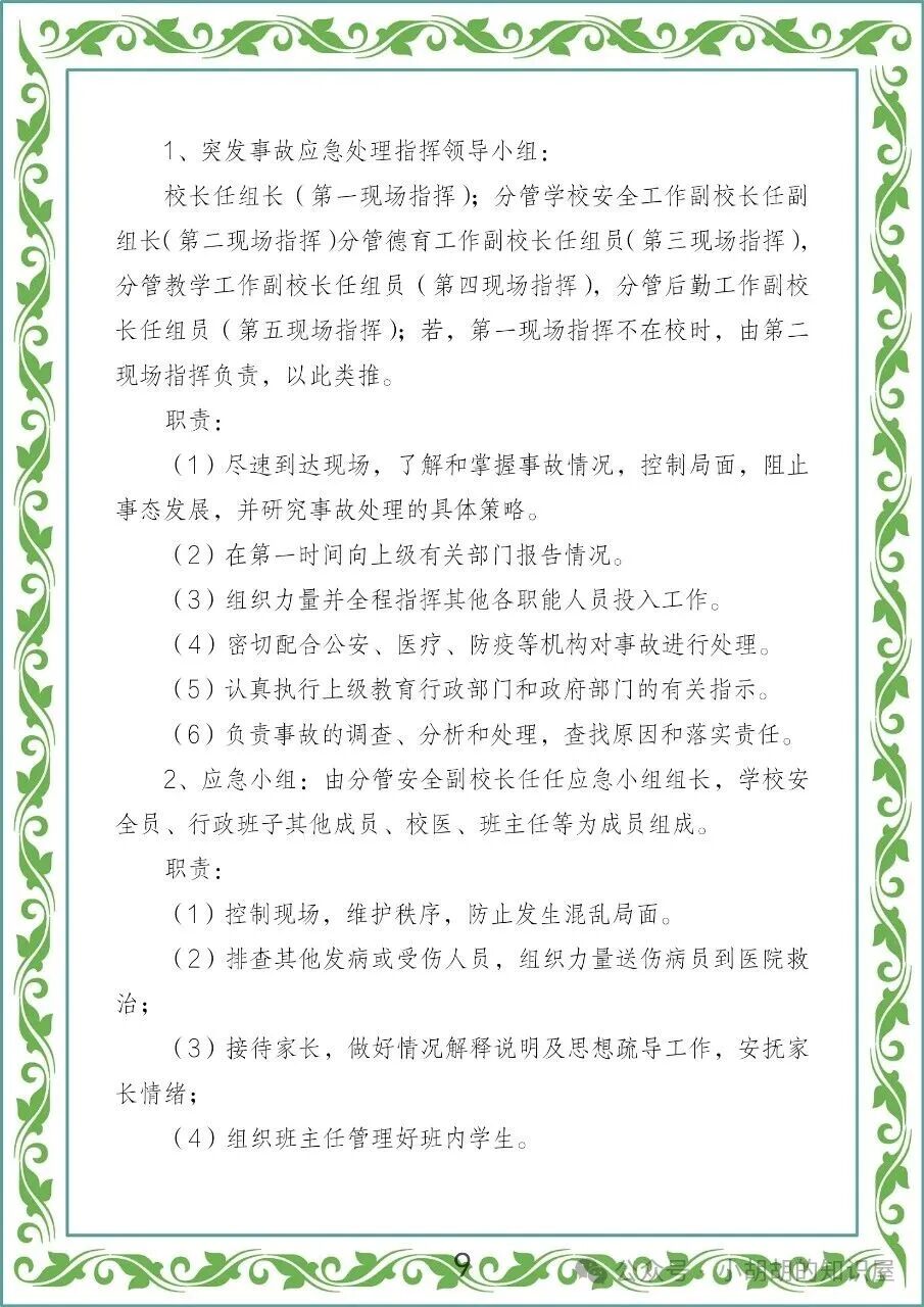 Compilation of School Emergency Response Plans
