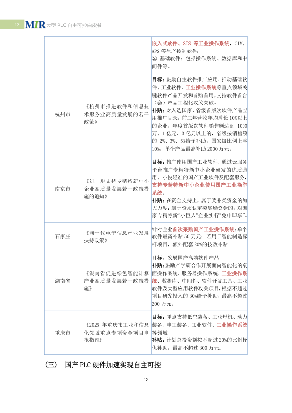 2025 White Paper on China's Large PLCs: Achieving Autonomous Control