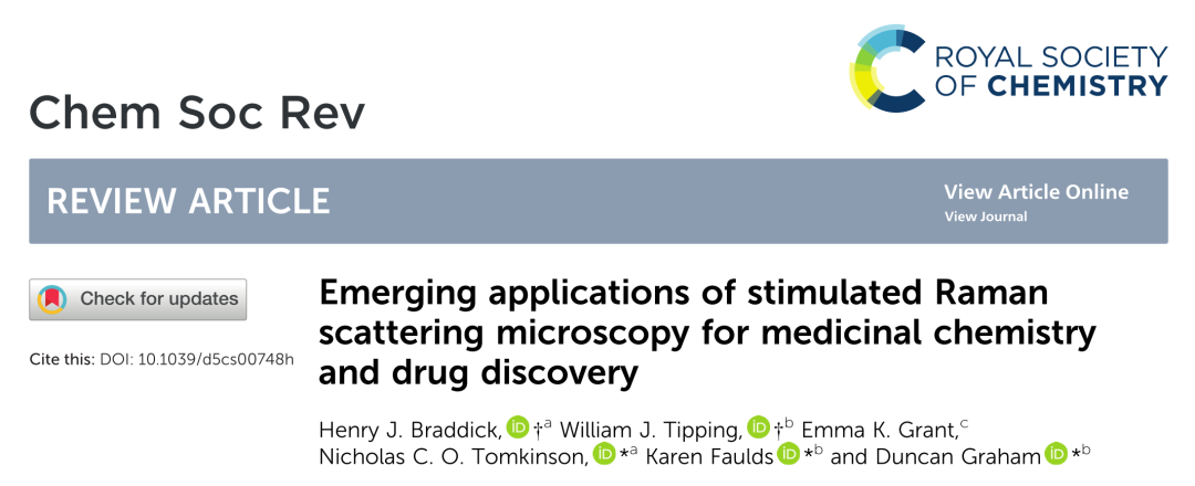 Emerging Applications of Stimulated Raman Scattering Microscopy for Medicinal Chemistry and Drug Discovery