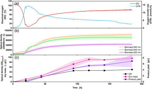 A Novel Multiparameter Sensor for Shake Flask Cultivations: Online Monitoring of Biomass, Dissolved Oxygen, and Fluorescence for Comprehensive Bioprocess Characterization