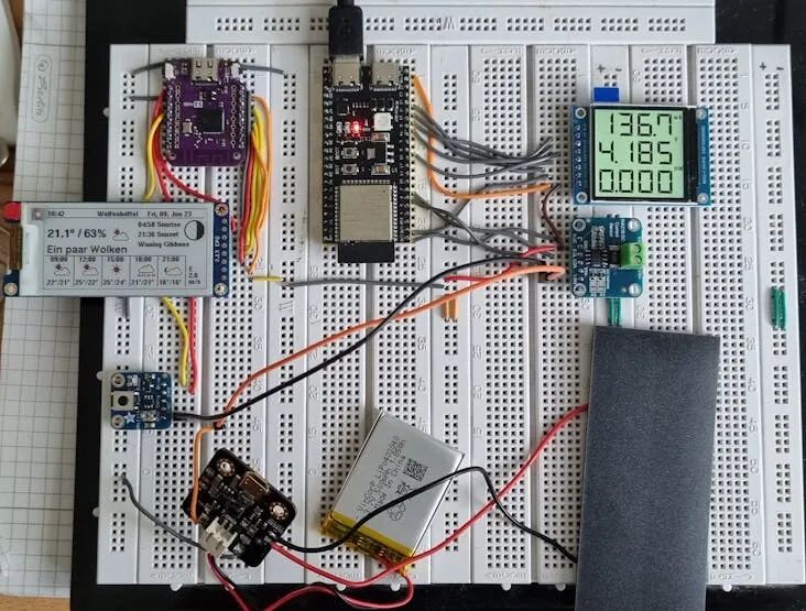 ESP32-S3 Low Power Extreme Challenge: Hardware Timed Power On + E-Ink + Solar Self-Sufficiency