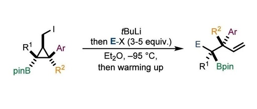 Vicinal Stereocenter Construction via α-Boryl Carbanions from Borylated Cyclopropanes