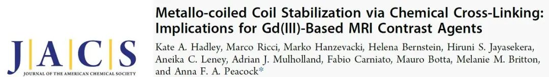 Stabilization of Metal-Coiled Coils via Chemical Cross-Linking for MRI Imaging
