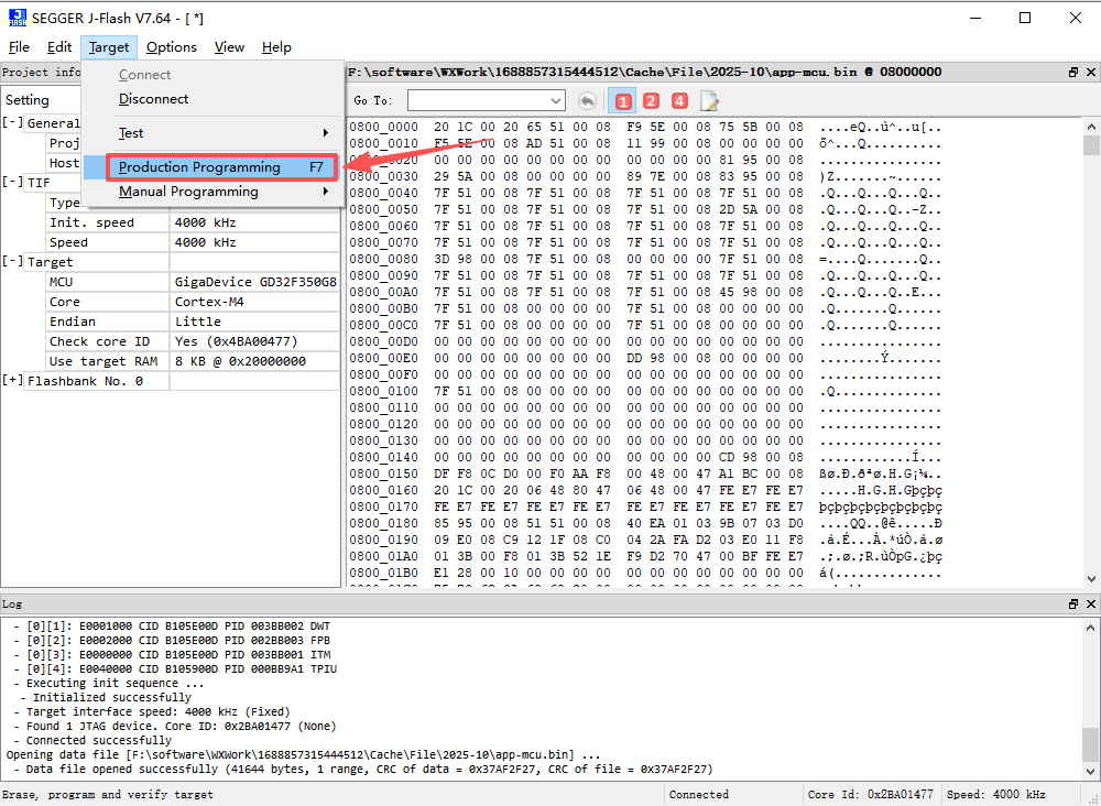 Programming GD32 with JLink and JFlash