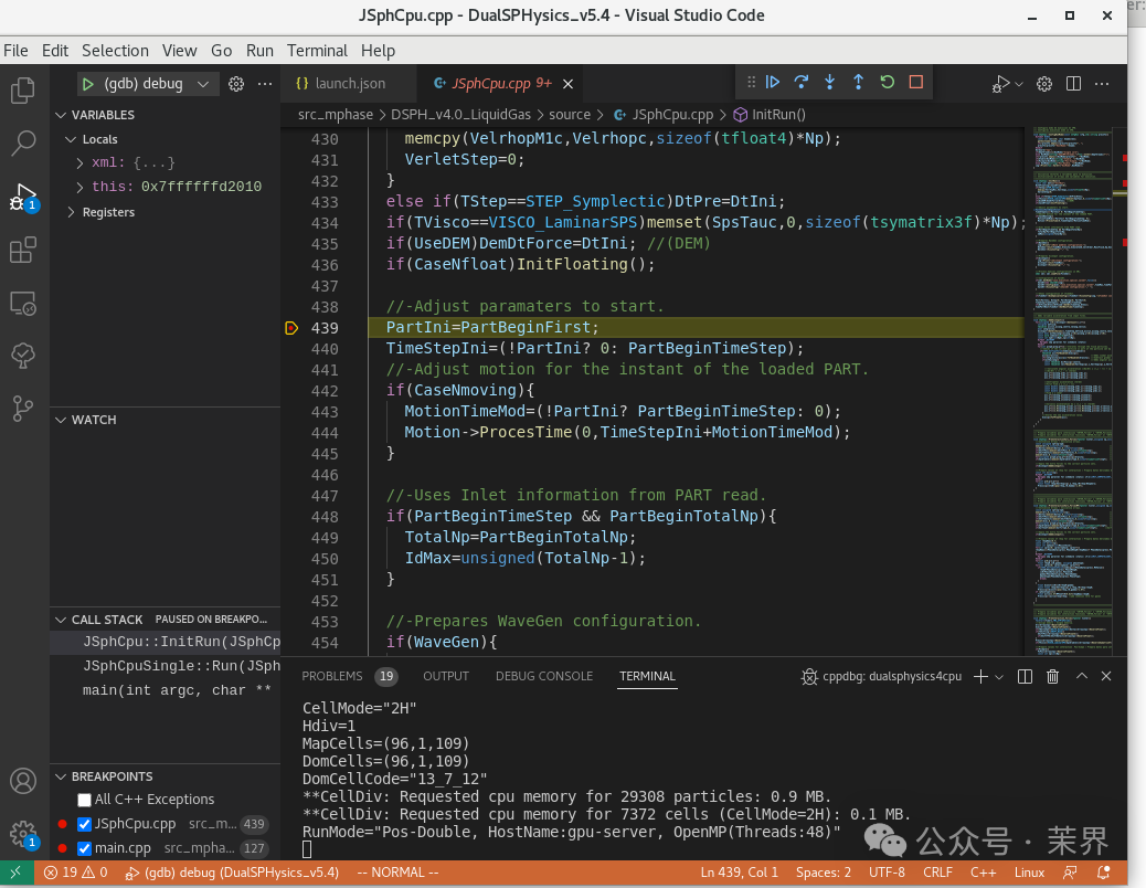 Compiling and Debugging DualSPHysics on Linux