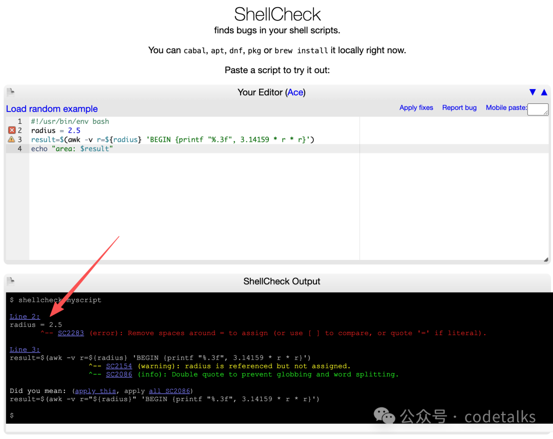Static Code Analysis Tool for Linux Shell Scripts: ShellCheck