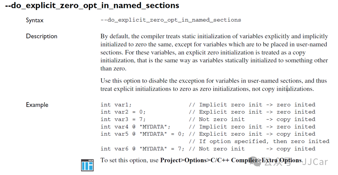 Variable Initialization in IAR