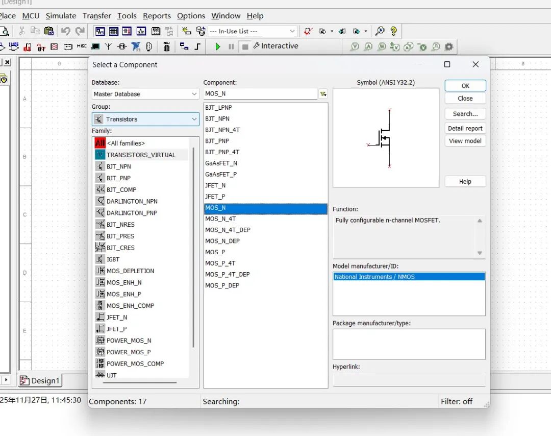 CMOS Inverter Simulation in NI Multisim