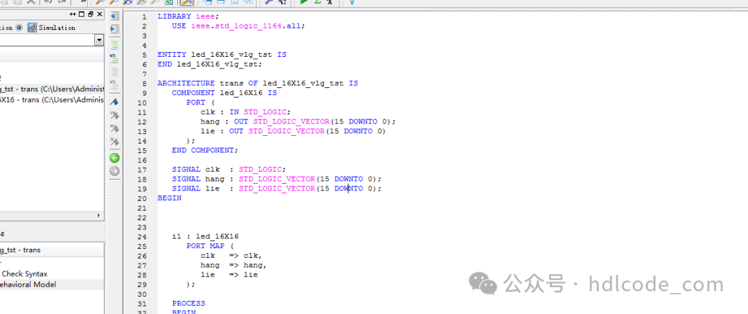 FPGA-Based 16x16 Dot Matrix Display Design VHDL Code Simulation